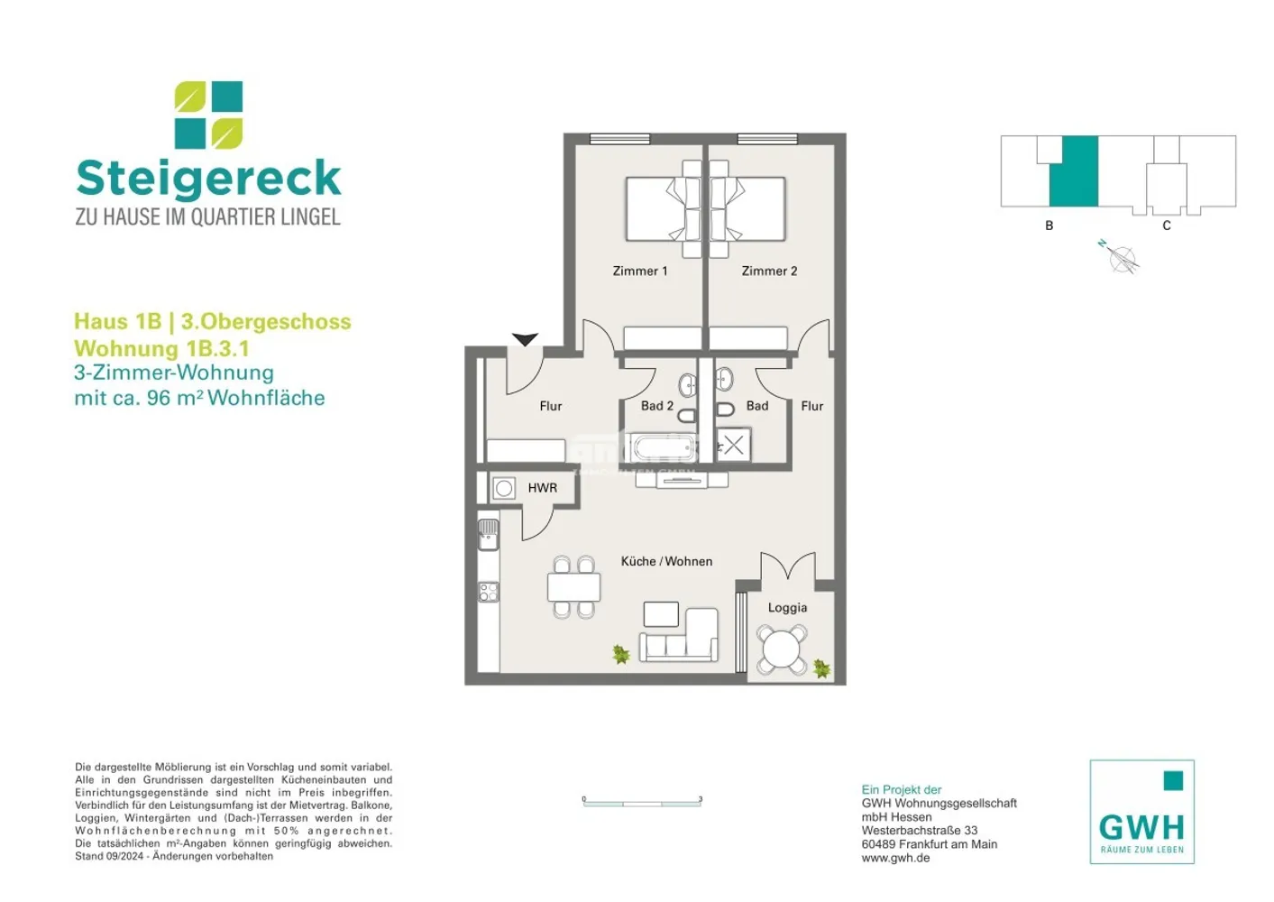3 Zimmer Wohnung mit 96 m² in Erfurt – Bild 3