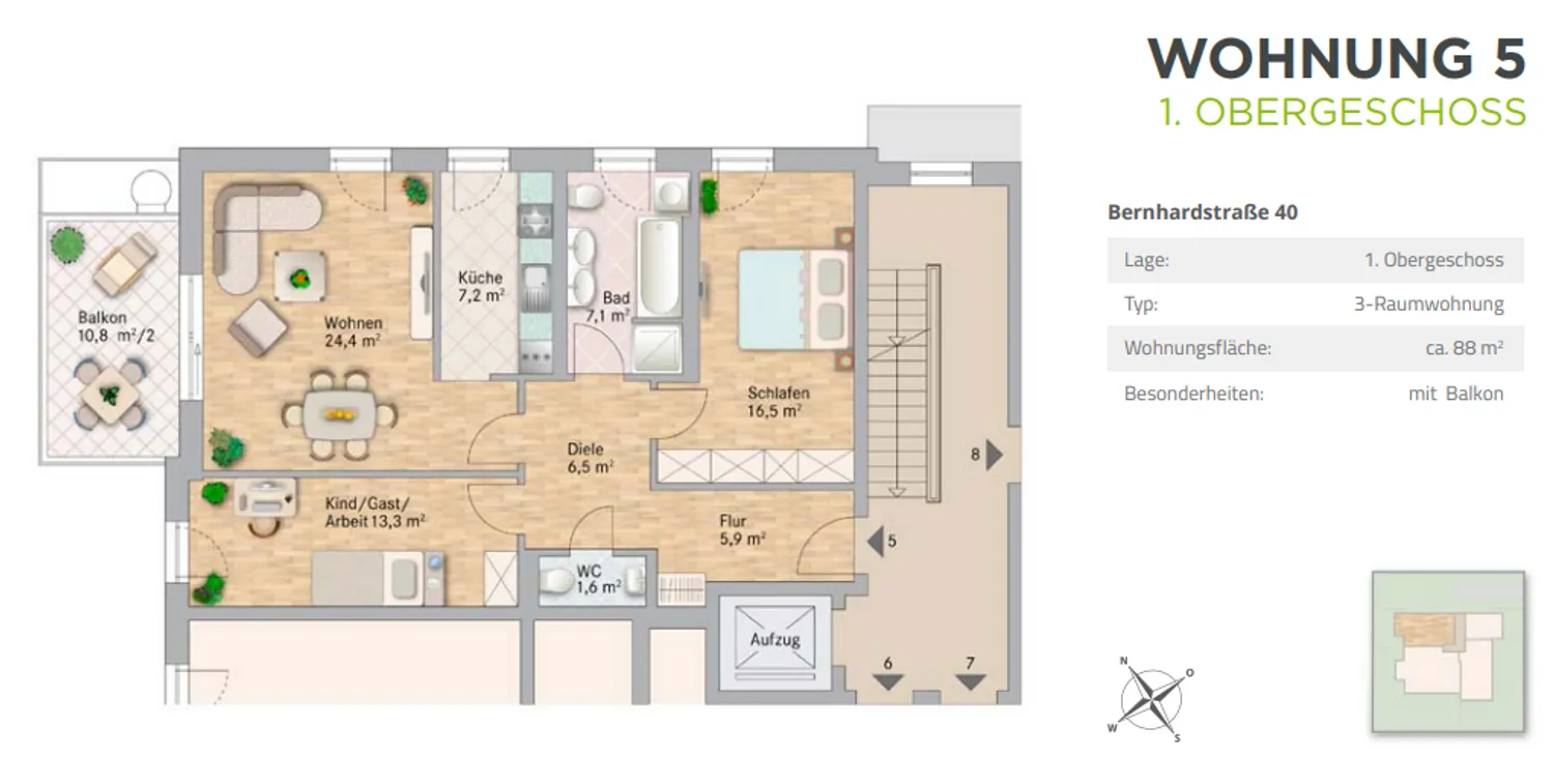 3 room apartment with 88 m² in Dresden – Photo 8