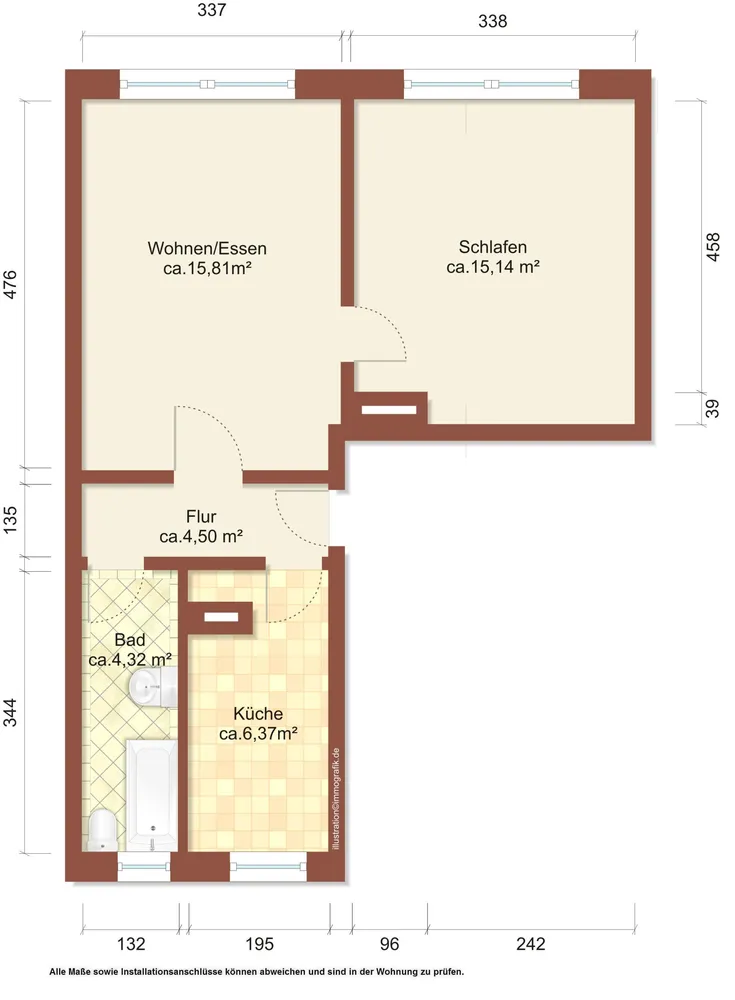 2 Zimmer Wohnung mit 46 m² in Löbau – Bild 5