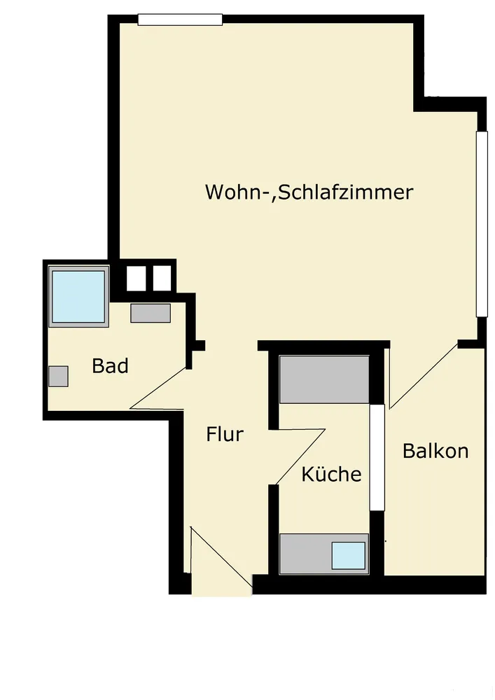 1 Zimmer Wohnung mit 32 m² in Münster – Bild 1
