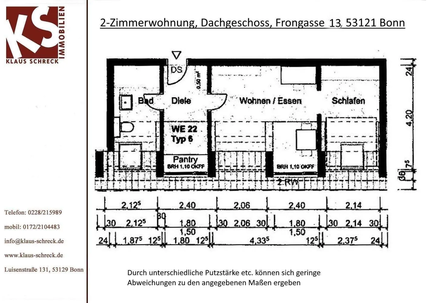 2 room apartment with 38 m² in Bonn – Photo 5