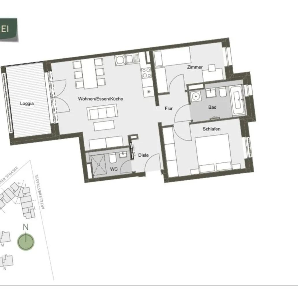 3 room apartment with 80 m² in Darmstadt – Photo 8