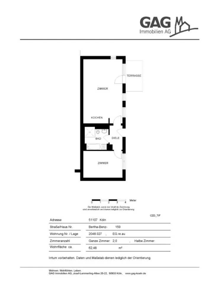 2 Zimmer Wohnung mit 62 m² in Köln – Bild 2