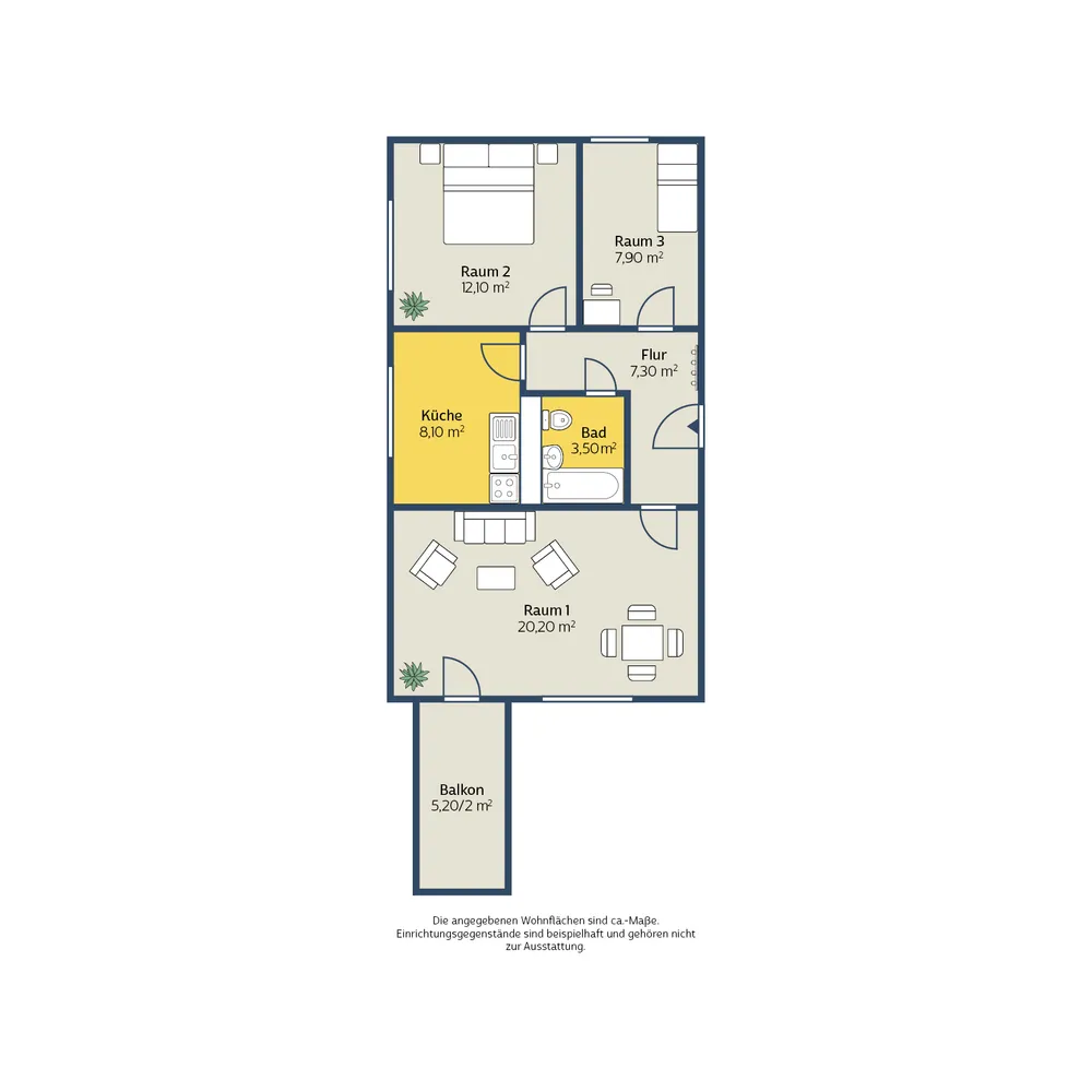 3 Zimmer Wohnung mit 61 m² in Leipzig – Bild 2