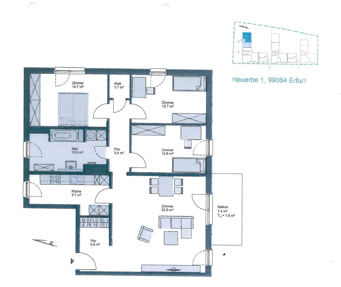 4 room apartment with 108 m² in Erfurt – Photo 10