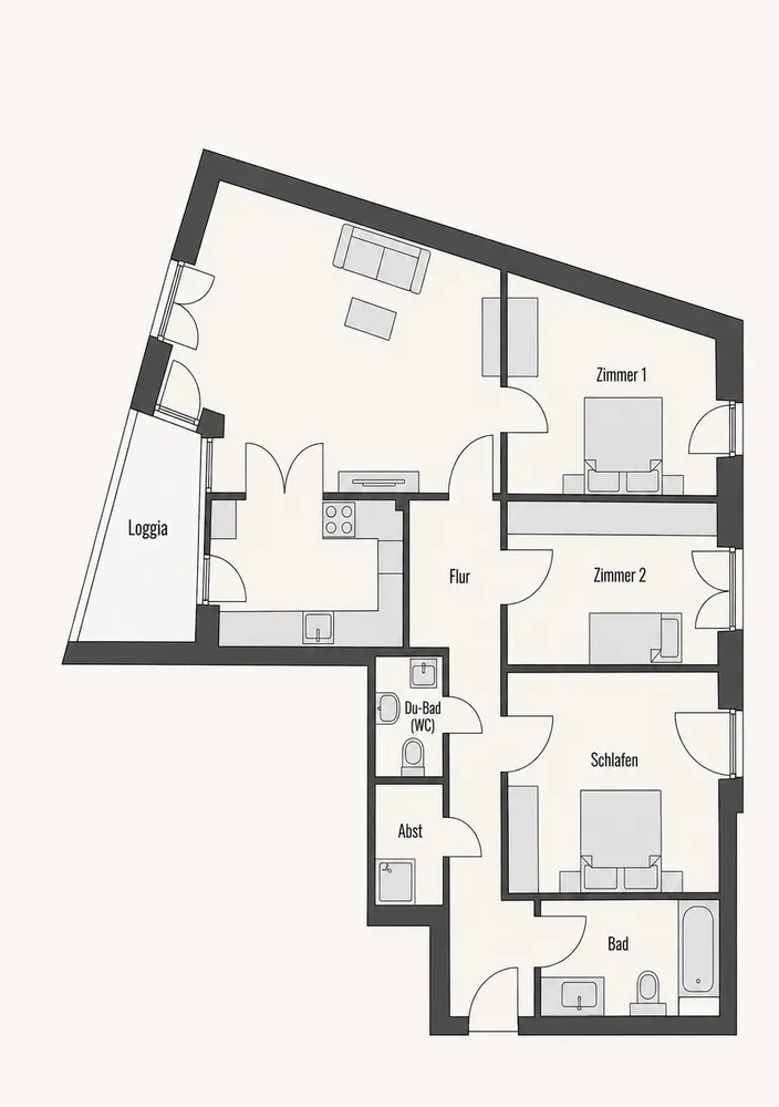 4 Zimmer Wohnung mit 96 m² in Hamburg – Bild 2
