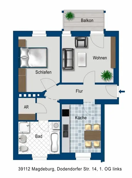2 room apartment with 59 m² in Magdeburg – Photo 8