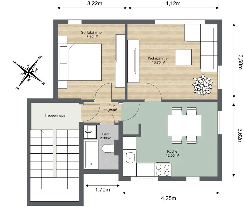 2 Zimmer Wohnung mit 37 m² in Meißen – Bild 6