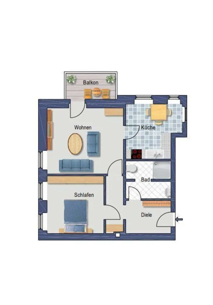 2 room apartment with 58 m² in Dresden – Photo 3