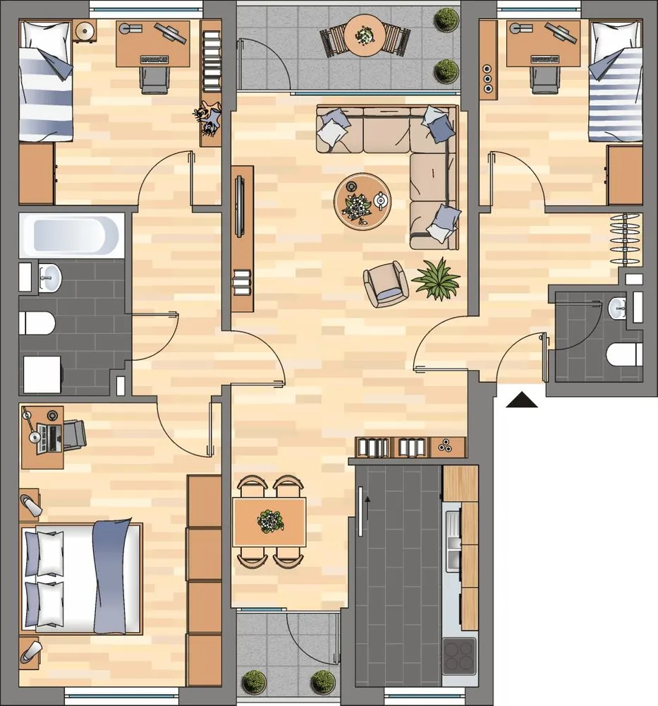 4 room apartment with 89 m² in Brunswick – Photo 2