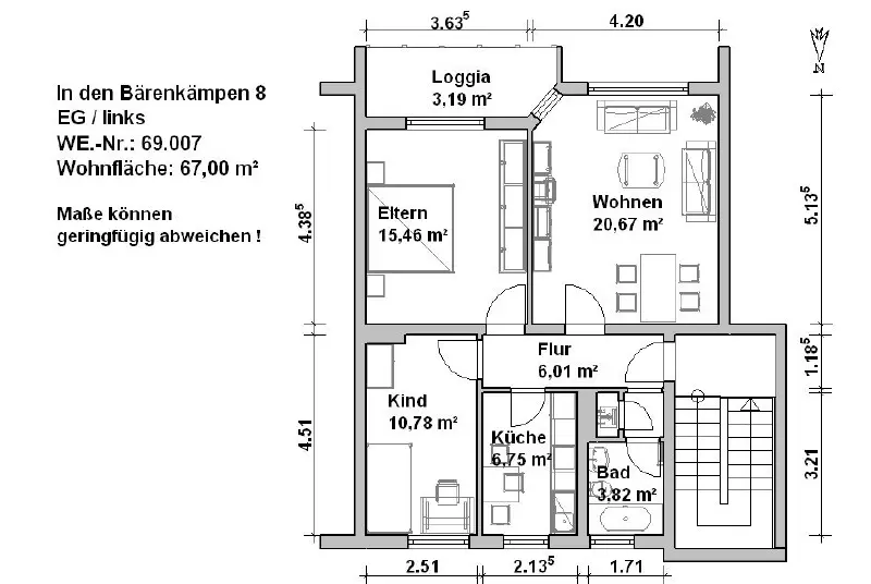 3 Zimmer Wohnung mit 58 m² in Minden – Bild 7