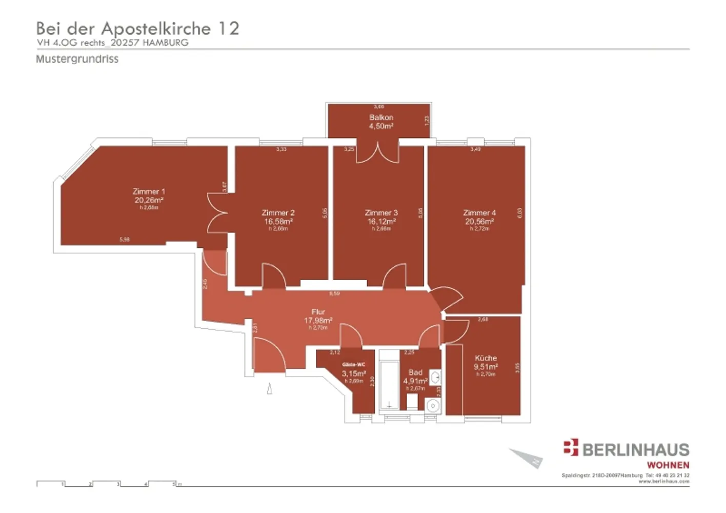 4 Zimmer Wohnung mit 112 m² in Hamburg – Bild 2