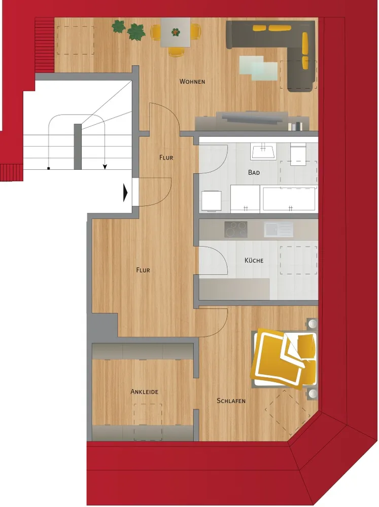 3 Zimmer Wohnung mit 52 m² in Leipzig – Bild 2