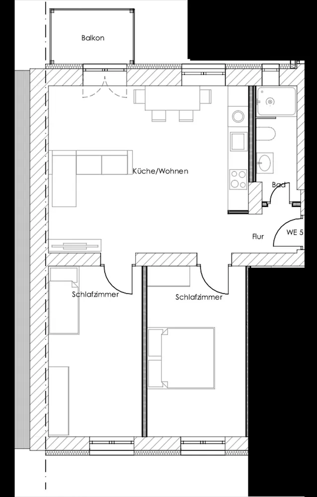 3 Zimmer Wohnung mit 46 m² in Köln – Bild 2