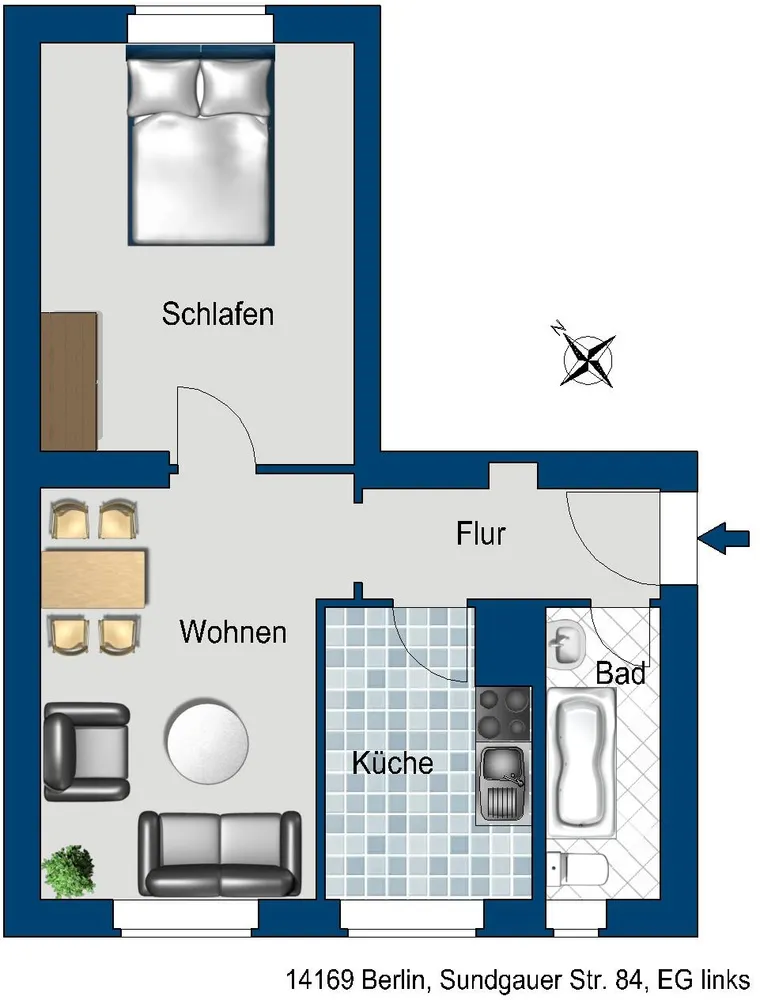 2 Zimmer Wohnung mit 44 m² in Berlin – Bild 2