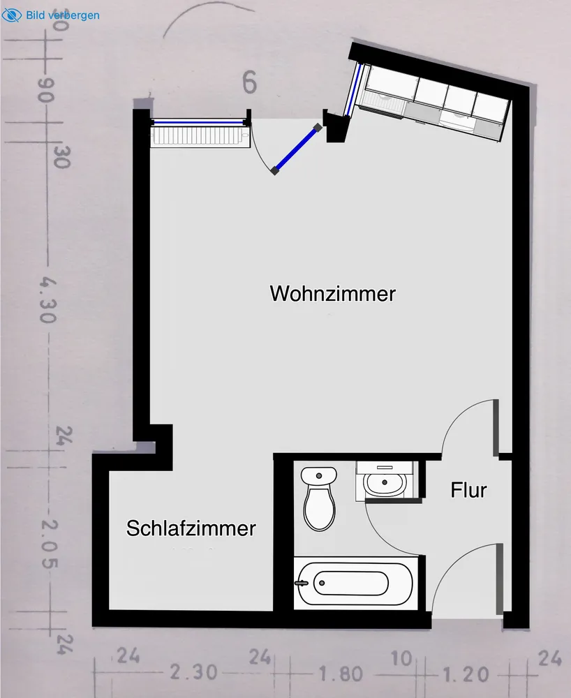 2 Zimmer Wohnung mit 36 m² in Augsburg – Bild 4