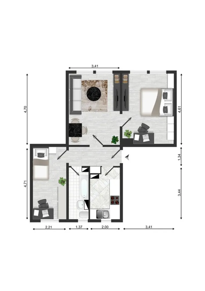 3 Zimmer Wohnung mit 58 m² in Magdeburg – Bild 2