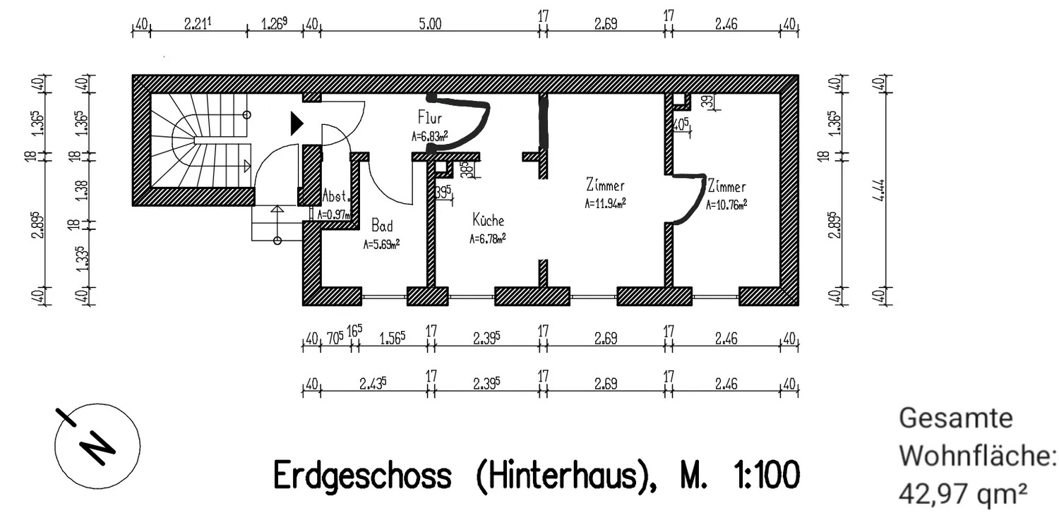 2 Zimmer Wohnung mit 43 m² in Darmstadt – Bild 2