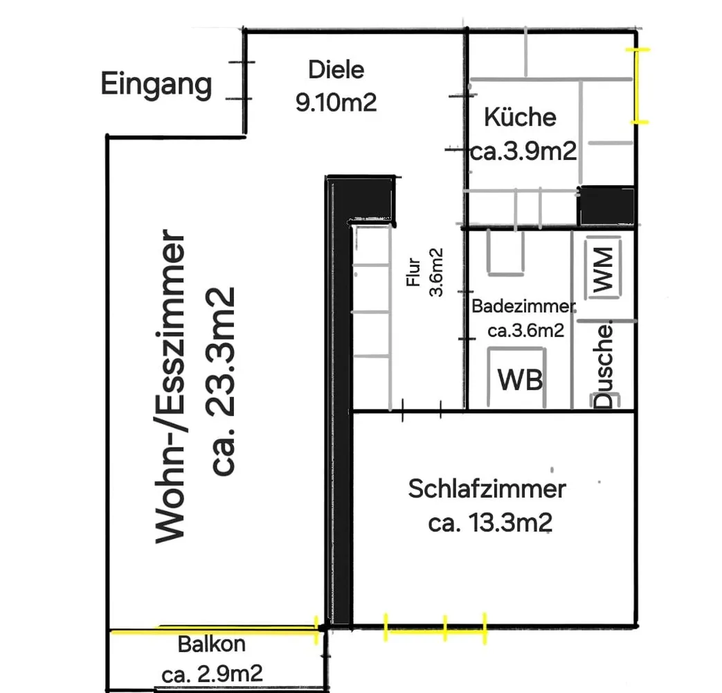 2 room apartment with 60 m² in Frankfurt am Main – Photo 7