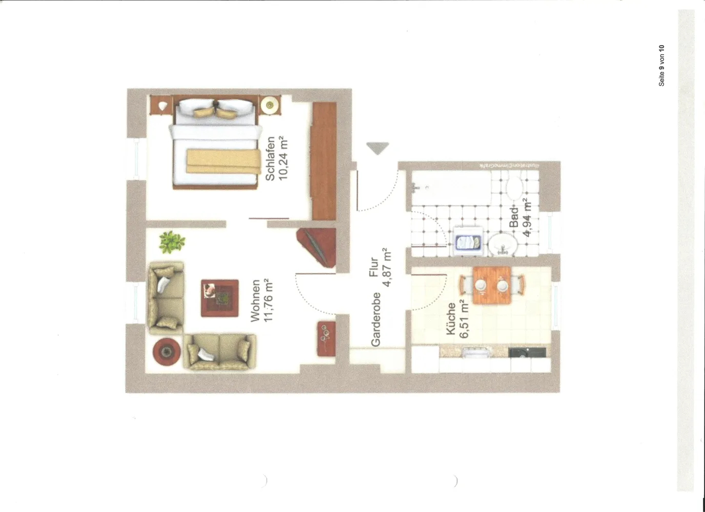 2 Zimmer Wohnung mit 38 m² in Wiesbaden – Bild 2