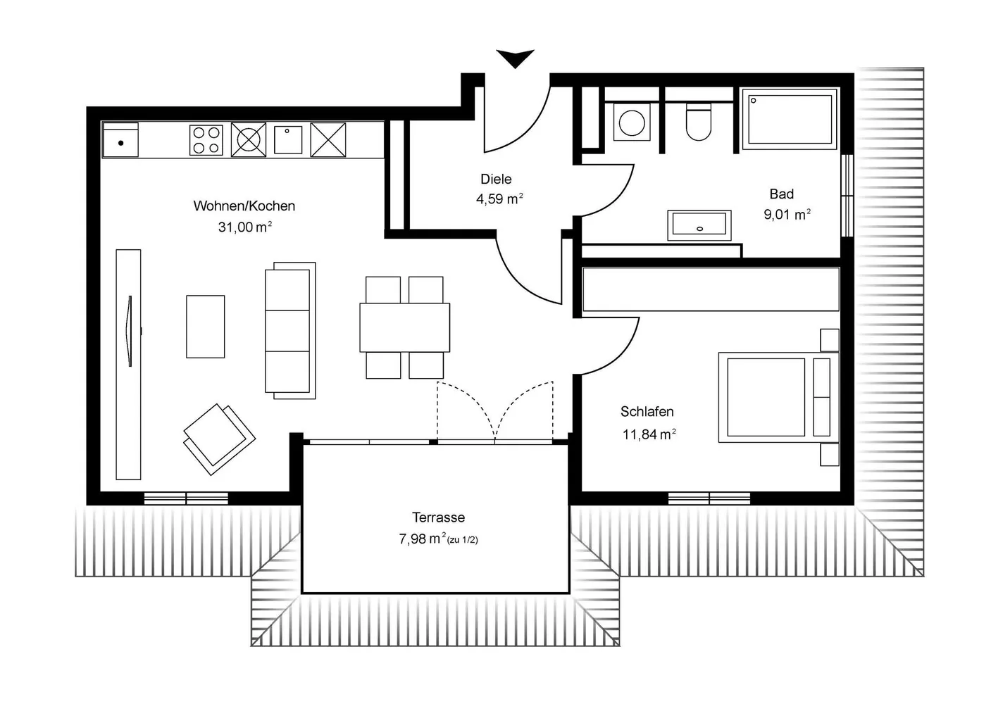 2 room apartment with 60 m² in Munich – Photo 8
