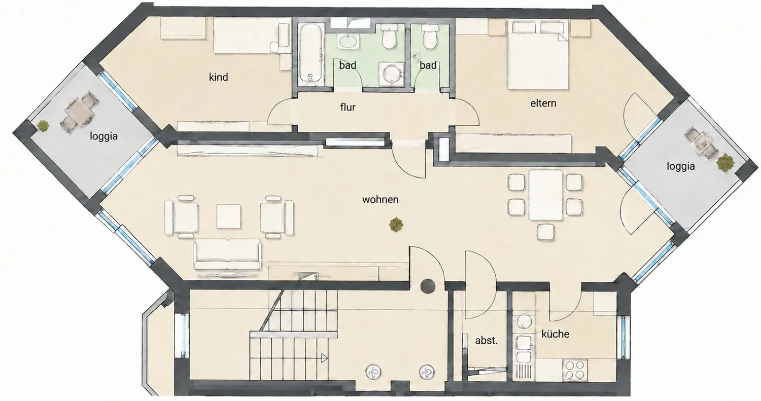 3 Zimmer Wohnung mit 91 m² in Mainz – Bild 2