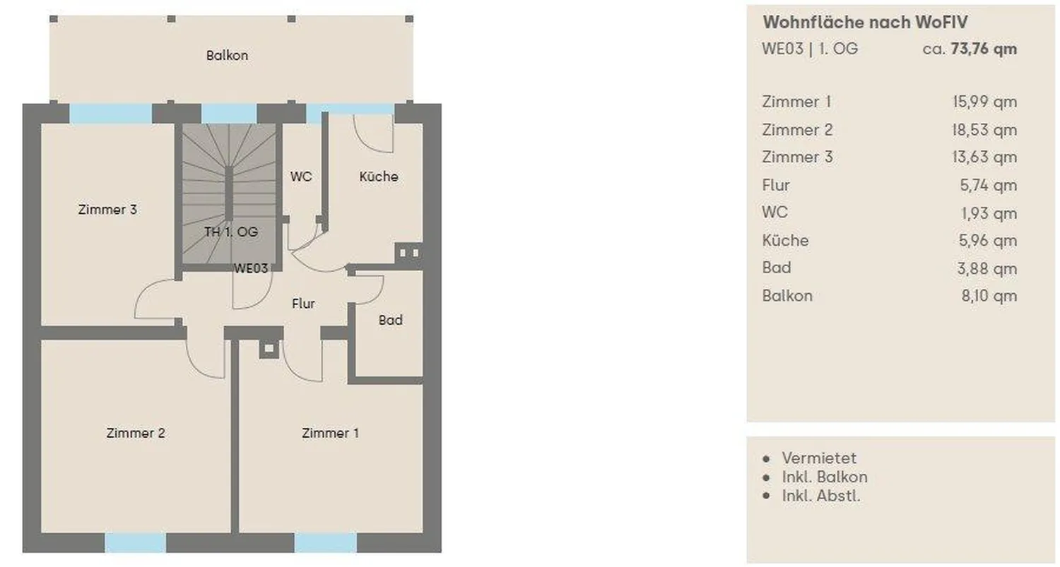 3 Zimmer Wohnung mit 74 m² in Stuttgart – Bild 8