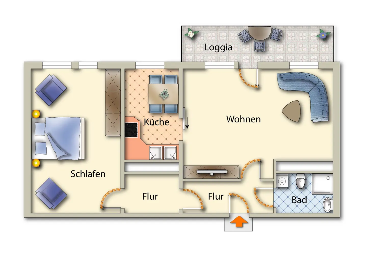 2 Zimmer Wohnung mit 68 m² in Freiberg – Bild 2