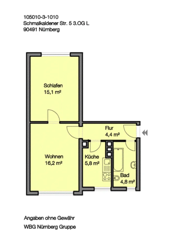 2 Zimmer Wohnung mit 46 m² in Nürnberg – Bild 8