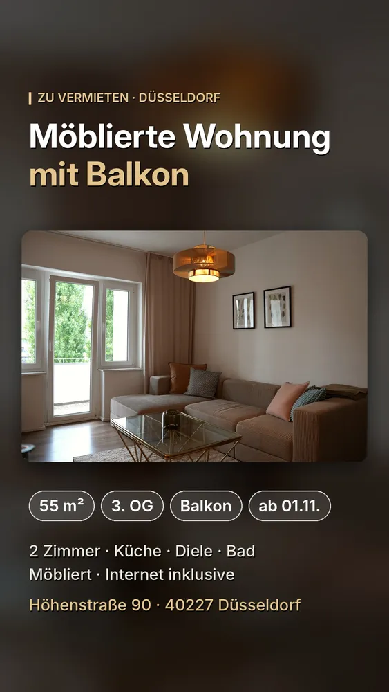 2 room apartment with 55 m² in Düsseldorf – Photo 1