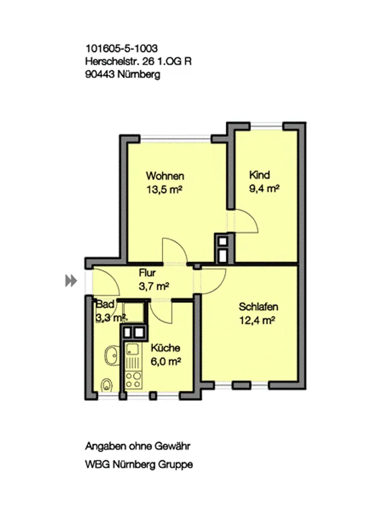 3 Zimmer Wohnung mit 48 m² in Nürnberg – Bild 9