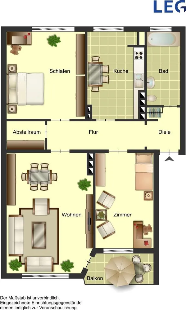 3 Zimmer Wohnung mit 74 m² in Mönchengladbach – Bild 2