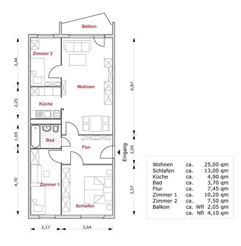 5 room apartment with 74 m² in Erfurt – Photo 2