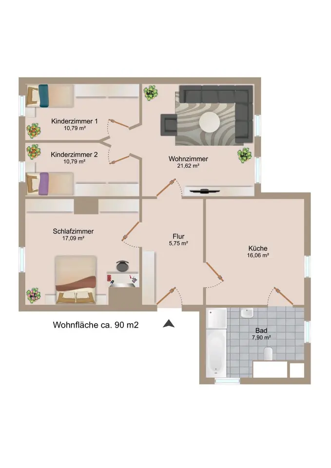 4 Zimmer Wohnung mit 90 m² in Bitterfeld-Wolfen – Bild 4