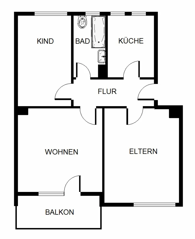3 Zimmer Wohnung mit 59 m² in Gelsenkirchen – Bild 1