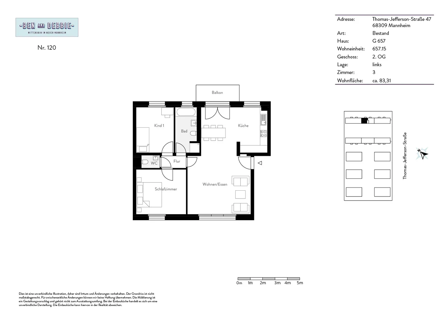 3 Zimmer Wohnung mit 83 m² in Mannheim – Bild 4