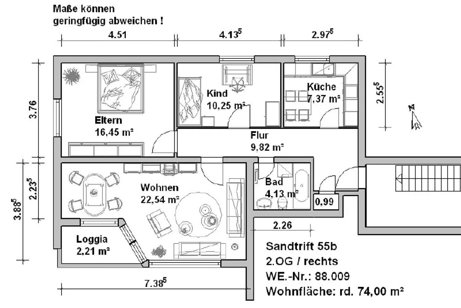 3 Zimmer Wohnung mit 74 m² in Minden – Bild 3