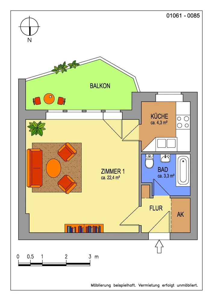 1 Zimmer Wohnung mit 36 m² in Berlin – Bild 2