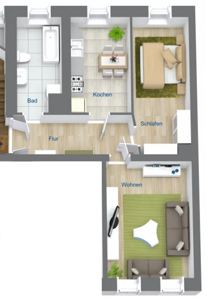 2 Zimmer Wohnung mit 62 m² in Leipzig – Bild 2