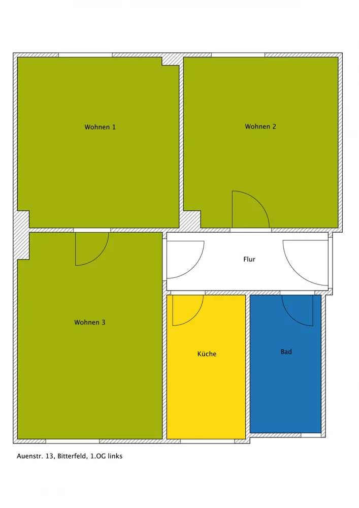 3 Zimmer Wohnung mit 56 m² in Bitterfeld-Wolfen – Bild 2