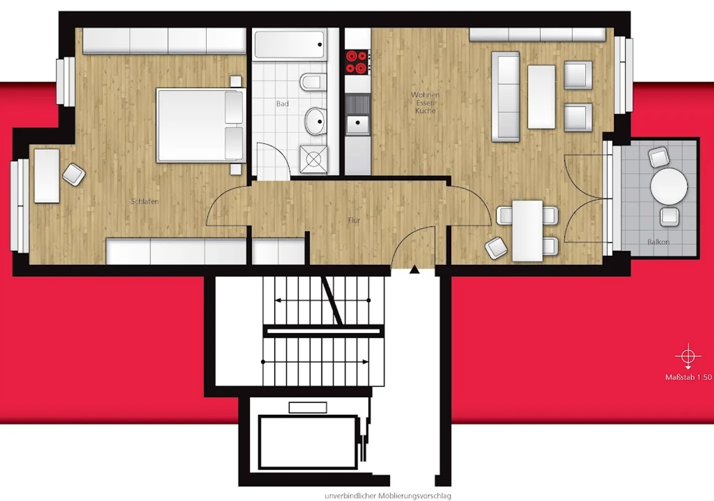 2 room apartment with 66 m² in Düsseldorf – Photo 7
