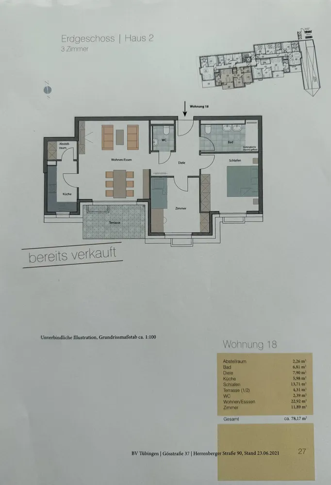 3 Zimmer Wohnung mit 79 m² in Tübingen – Bild 1