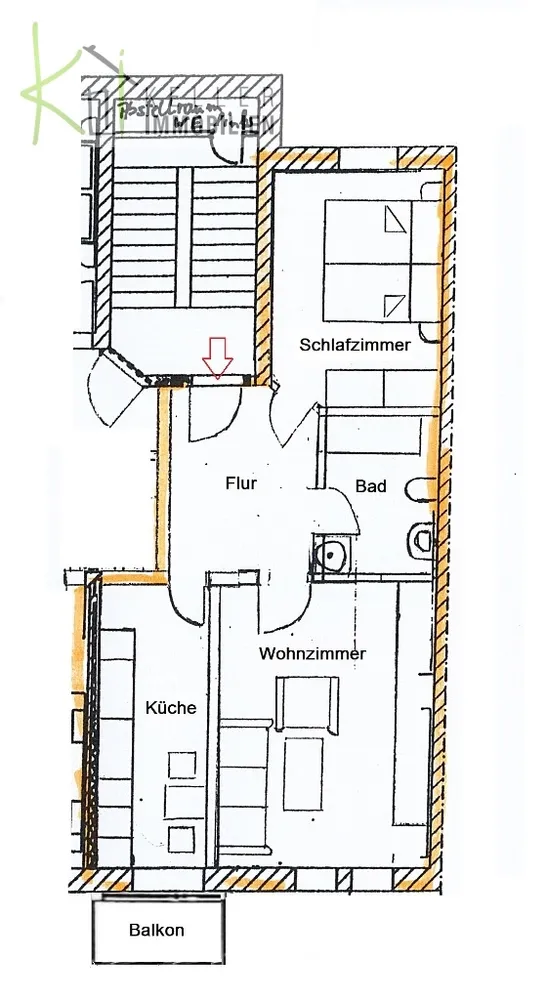 2 Zimmer Wohnung mit 55 m² in Werdau – Bild 3