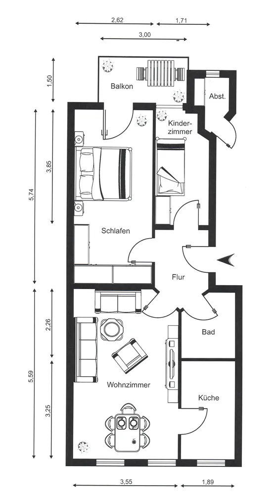 3 Zimmer Wohnung mit 61 m² in Dresden – Bild 3
