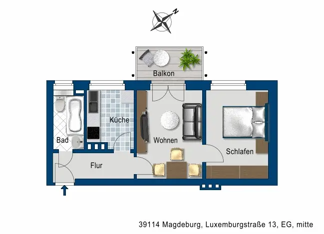 2 Zimmer Wohnung mit 38 m² in Magdeburg – Bild 7