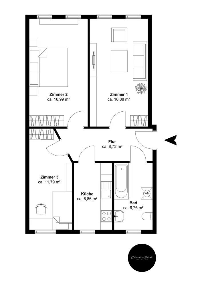 3 Zimmer Wohnung mit 68 m² in Leipzig – Bild 4