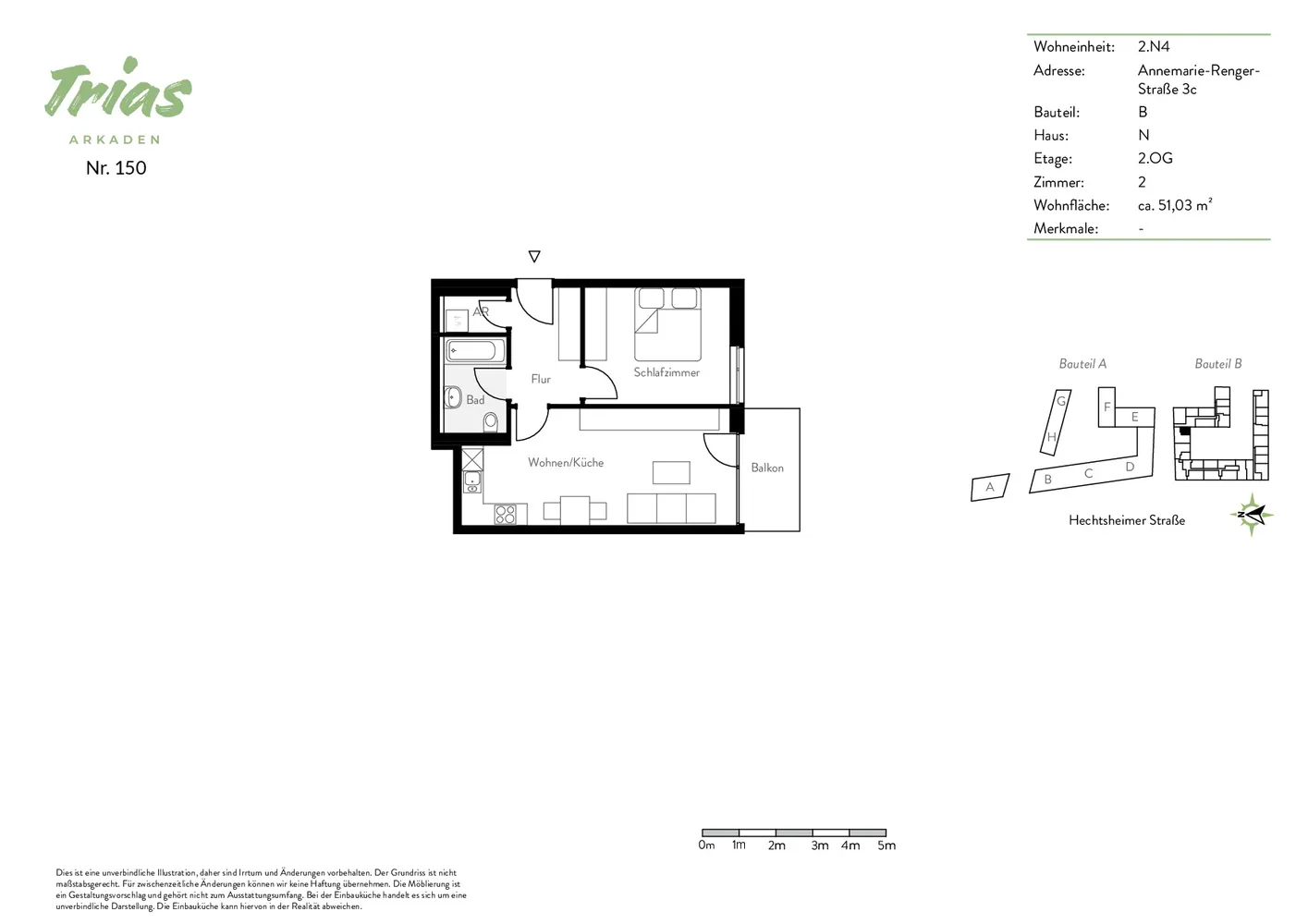 2 room apartment with 51 m² in Mainz – Photo 7