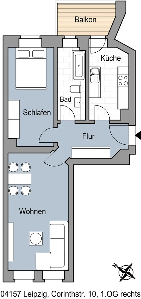 2 Zimmer Wohnung mit 50 m² in Leipzig – Bild 6