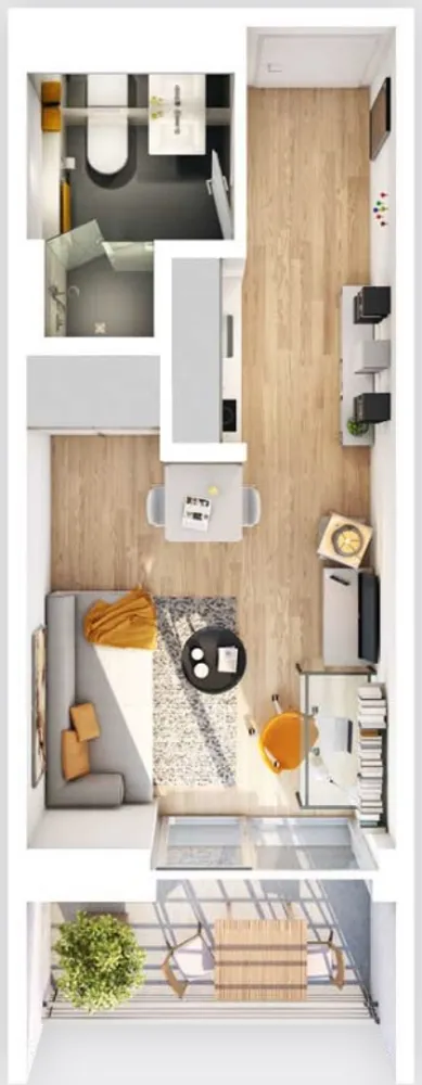1 Zimmer Wohnung mit 20 m² in Augsburg – Bild 1