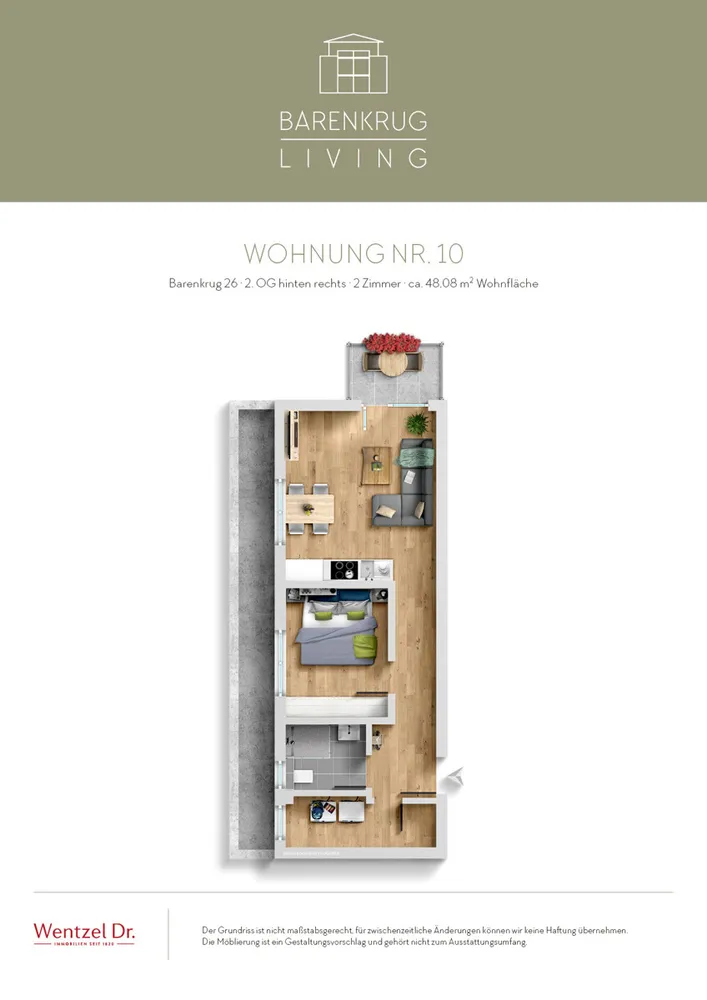 2 Zimmer Wohnung mit 48 m² in Hamburg – Bild 3